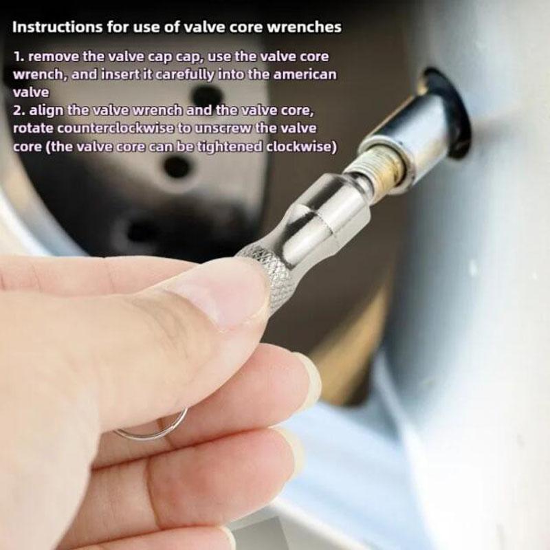 Auto Truck Bicycle Wheel Repair Screwdriver Tire Repair Tool Stem Puller Stainless Steel Keychain Valve Removal Tool