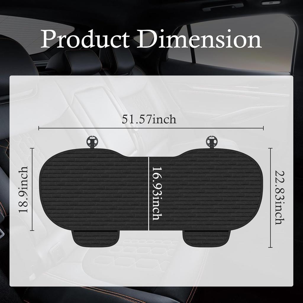 Car Back Seat Cover,Non-Slip & Breathable Bench Seat Cover With Side Pockets For Car Storage & Protecting Interiors,Universal All-Season Seats Back