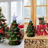 Ceramic Christmas Village Decoration Tree with Tree Topper Star Multicolored Lights Christmas Tree Night Light Holiday Decor