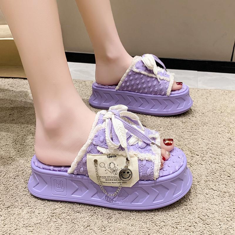 Fashion Lace-up Summer Women's kawaii Muffin Shoes Fashion Ladies Thick Soled Casual Sandals Casual Beach Shoes Female Jelly Shoes