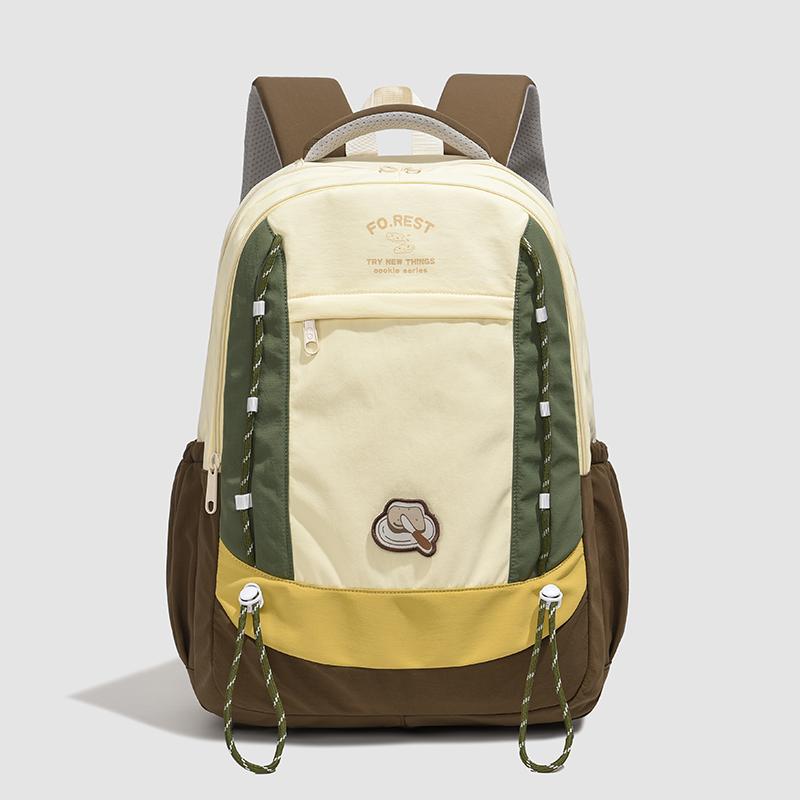 Contrast Color Schoolbag Lightweight Travel Backpack Large Capacity Backpack