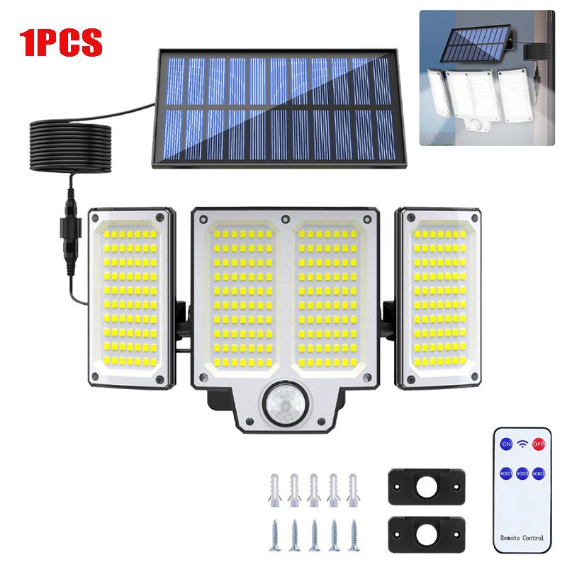 Solar Lights Outdoor 3 Modes Motion Sensor Flood Lights 234LED Solar Wall Lights for Outside Yard Garden Fence Pathway Lighting