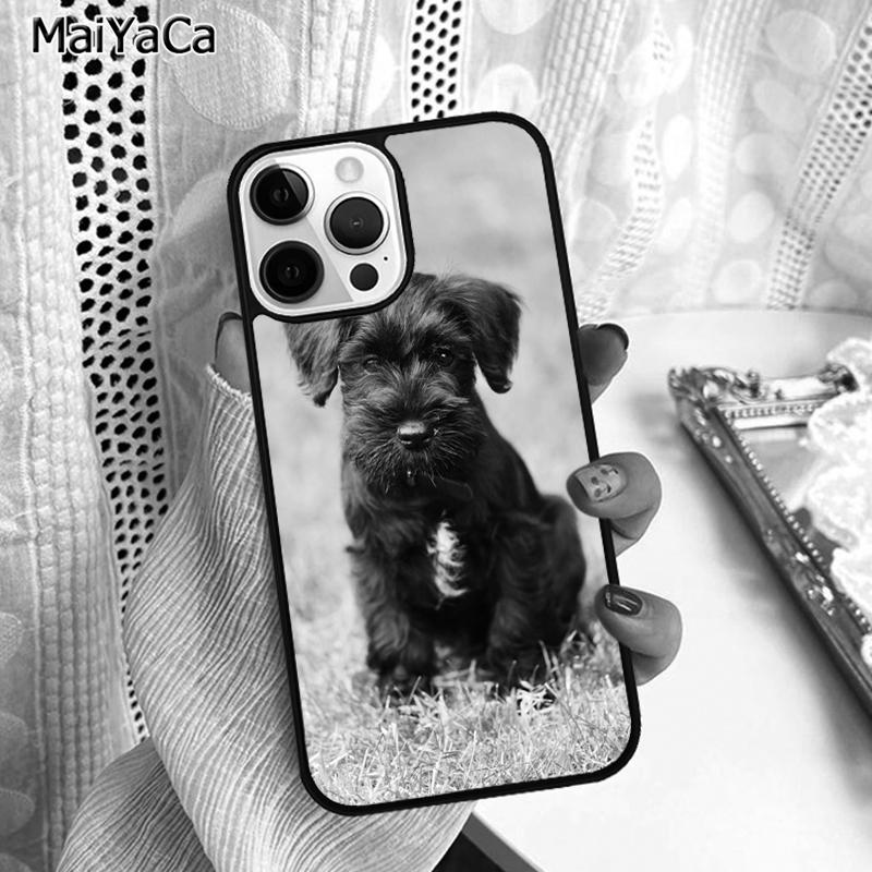 Lovely Dogs Schnauzer Phone Case Cover For iPhone 17 Air 16 16e 15 plus 11 12 13 14 pro max shell coque