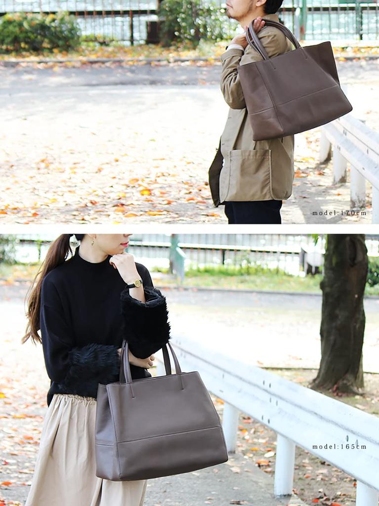 VITAFELICE Tote tas van echt rundleer voor mannen en vrouwen, oinb-n1706 (Houtskool Bruin)