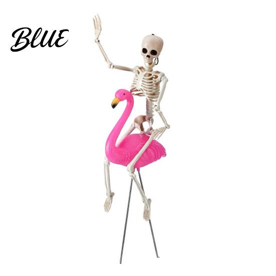 Halloween Lawn Decor with Cool Decoration Bird Pink Skeleton Flamingo Yard Art Figurines Posable Legs Spooky Outdoor Ornament for