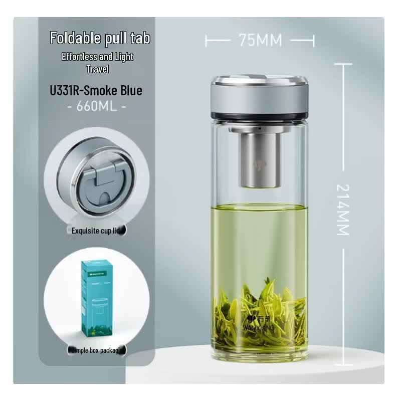 WANXIANG Large Capacity Portable Glass Cup