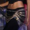 European And American Personalized Style Fringed Pendant Waist Chain Dance Skirt Body Chain Night Club Super Flash Crystal Body Chain Jewelry