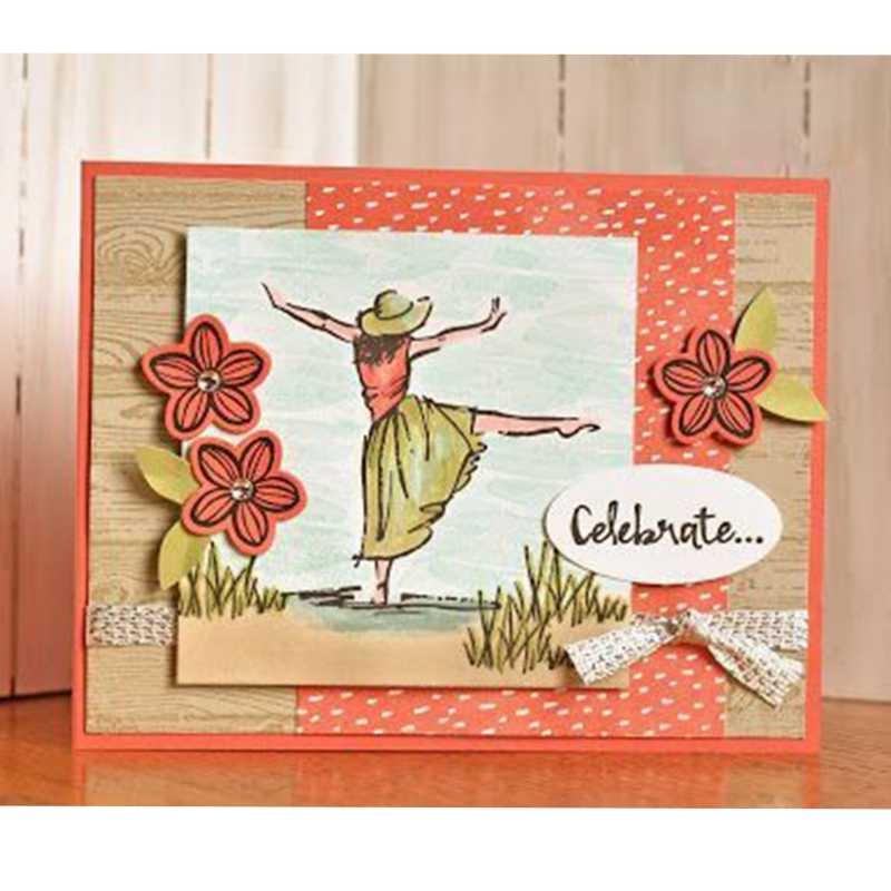 Metal Cutting Dies Dancing Girl and Stamp for DIY Scrapbooking Photo Album Decorative Embossing