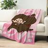 fashion cartoon art couple cute M-Monchhichi Flannel warm comfort  soft plush blanket for sofa living room bedroom travel gift