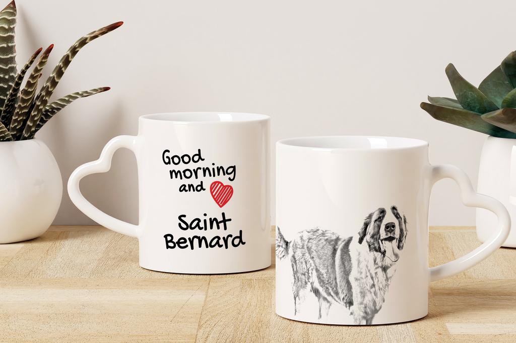 St. Bernard, Saint Bernard, Alpine Mastiff - cup with a dog, adorable cup with a heart-shaped handle, universal gift from the Art-Dog brand