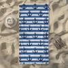 Classic Anchor & Horizontal Stripe Pattern Beach Towel, Soft Durable Quick-Drying, Ideal For Summer Beach, Swimming & Camping