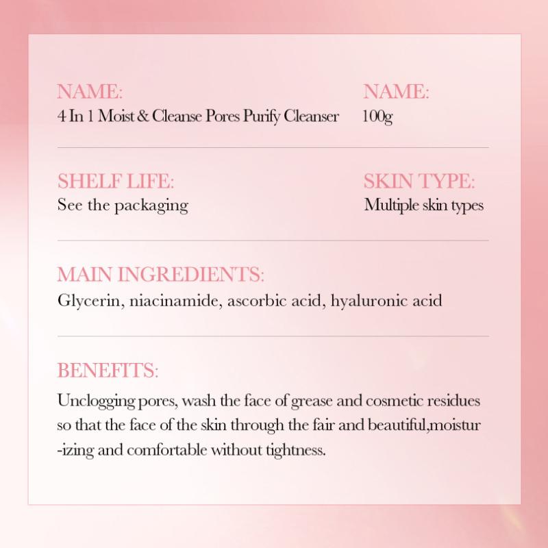 4-In-1 Multi-effect Cleanser SADOER Pore Purification Cleansing Facial Cleanser