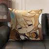 Aether Cute Cute Genshin Impact Cushion Cover Natural Linen Organic Fabric DoubleSided Printing Sofa Home Decor Pillow Case