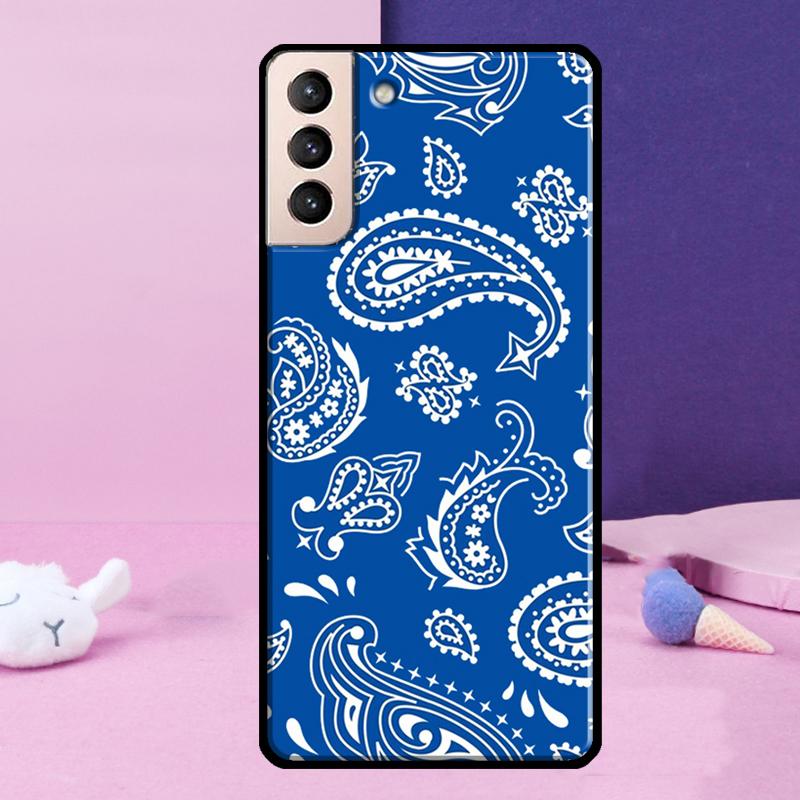 Black Bandana Paisley Phone Case For Samsung Galaxy S25 Ultra S24 Ultra S9 S10 S20 S21 S22 Plus S23 S24 FE Cover