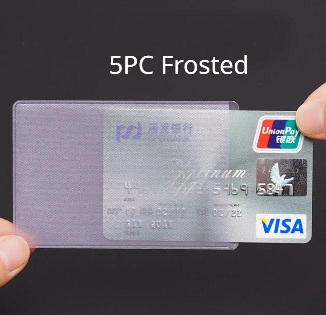 1/5/10PCS Transparent Card Cover Protective Holder PVC Waterproof Credit ID Business Card Protection Document Id Badge Case