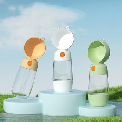 2 In 1 Portable Food Grade Material Dog Cat Travel Pet Water Cup Bottle with Food Dispenser
