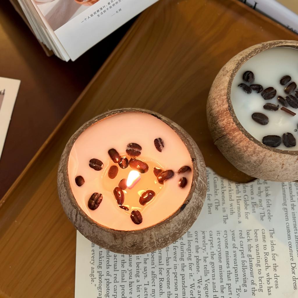 Aromatherapy Candles Natural Coconut Shell Coffee Beans Bedroom Aromatherapy Candles Girls Birthday Gift Souvenir Gift Box