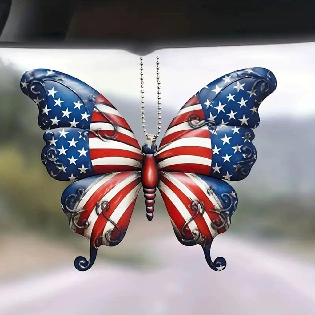 Colorful Butterfly 2D Acrylic Hanging Ornaments Decorative Pendants Decoration Assembly Props