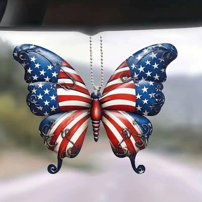Colorful Butterfly 2D Acrylic Hanging Ornaments Decorative Pendants Decoration Assembly Props