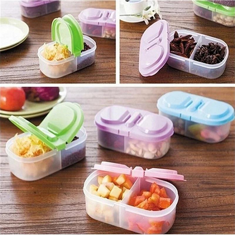 Household Daily Plastic Insulated Box Travel Outdoor Portable Packaging Box Fruit Food Lunch Box Double Open Lid Storage Box