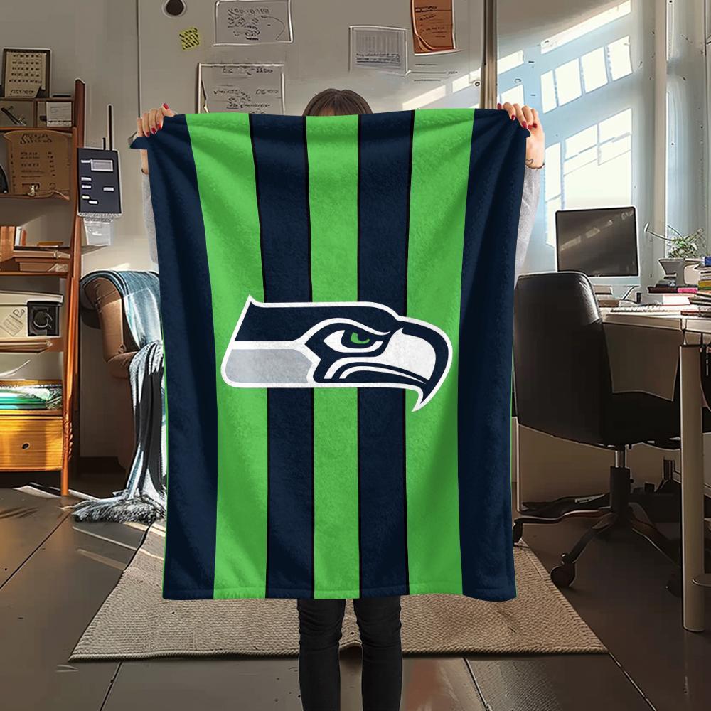 1 Stück Seahawks-Print Flanelldecke, Hohe Qualität, Bequem für alle Jahreszeiten, Heimdekoration, Wärme und Komfort, Perfekt für Geschenke