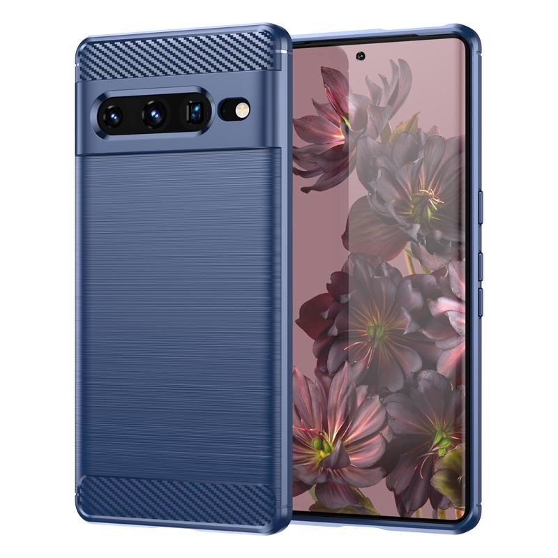 

Для Чехол Google Pixel 7 Pro Чехол для Google Pixel 7 Pro Бампер Силиконовый Карбоновый Задний Чехол Для Google Pixel 7 6 Pro Чехол Google Pixel 7 синий