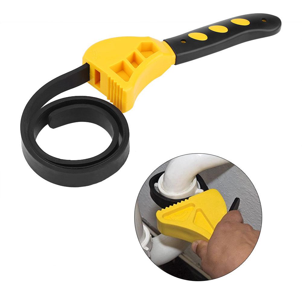 2pcs Multi Functional Rubber Strap Oil Filter Wrench Adjustable Spanner Bottle Opener Tool