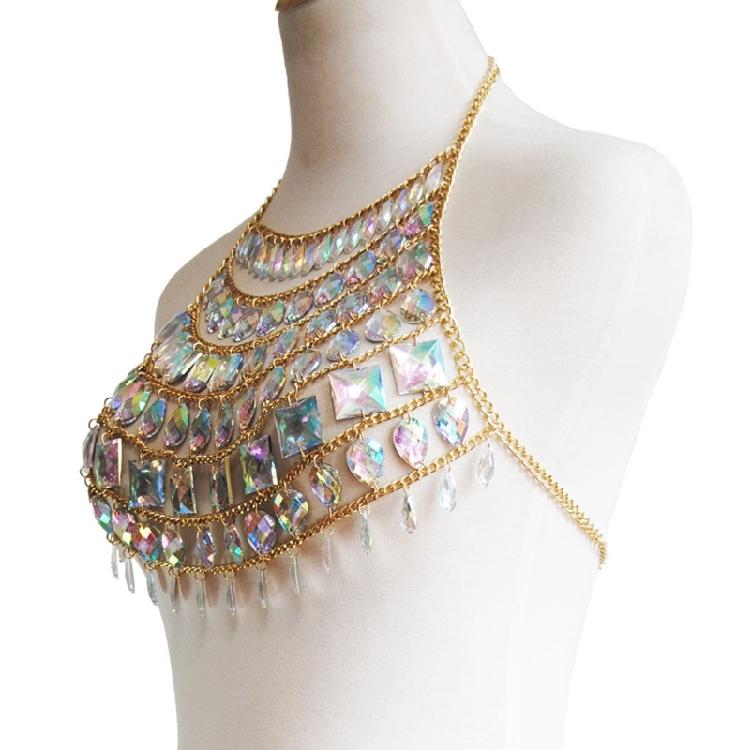 Simple Rhinestone Body Chain Crystal Bikini Bra Body Chain Jewelry Sexy Chain