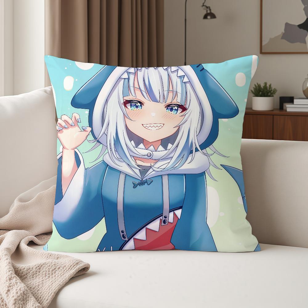 Virtual Ggawr Gura Anime Pillow Case Suitable For Bedrooms Living Rooms Cars Home Decoration