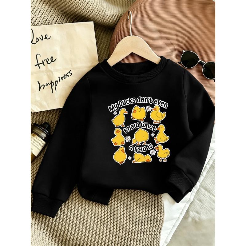 European sizes Cute Print Pattern 0-3 Years Old Baby Kids Comfortable Spring Thin Round Neck Sweatshirt Adorable Duck Design Soft Fabric
