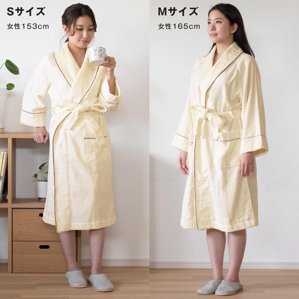 Bloom Size M Imabari-made Fit-Use Bathrobe, Unisex, (Simple Brown)