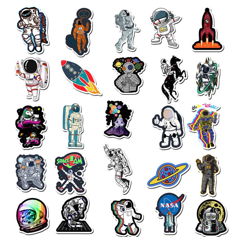 50PCS Spaceman Stickers Waterproof Vinyl Astronaut Decals Sticker for Water Bottle Laptop Luggage Skateboard Phone