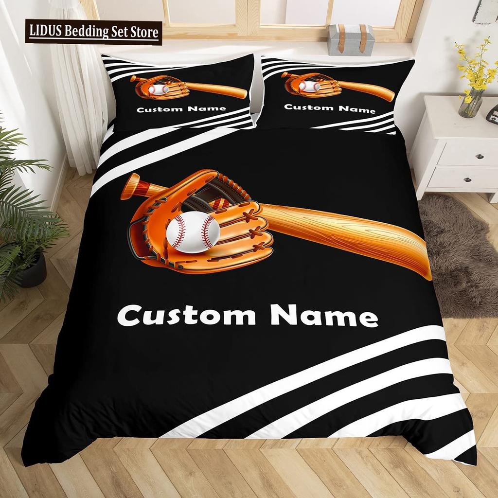 Set Biancheria da Letto Personalizzato Set Copripiumino Basket Con Nome Personalizzato Per Ragazzi Copripiumino Sportivo Personalizzato Per Regali di Compleanno
