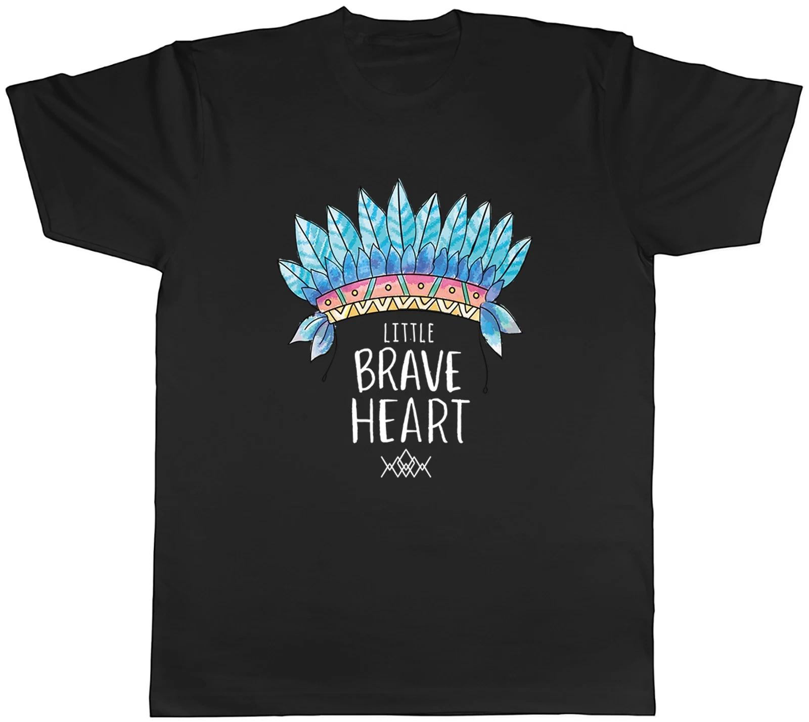 Little Brave Heart Native American Tribal Mens T-Shirt Tee Gift Top S
