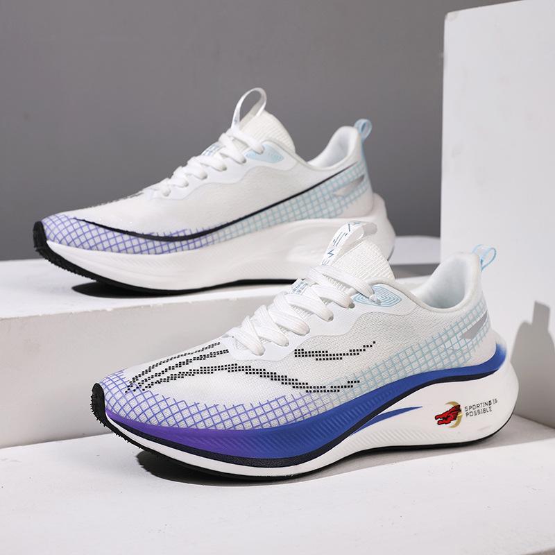 New Running Shoes Men and Women Couples Mesh Breathable Fly-woven Shoes Lightweight Shock Absorption Non-slip Fashion Casual Jogging Shoes