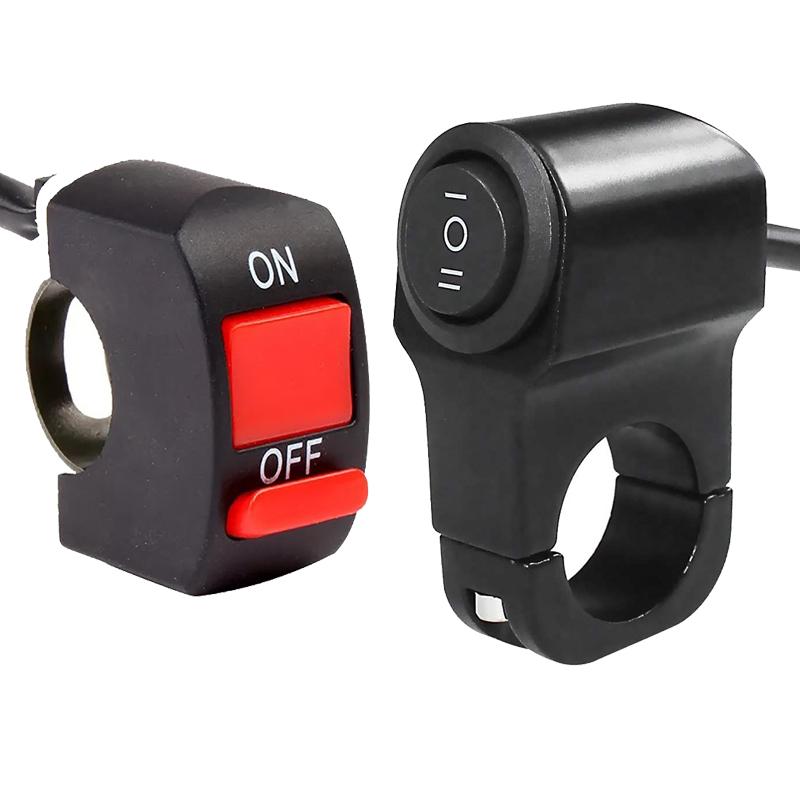 Motosiklet Gidon Açma Kapama Anahtarı 12V Su Geçirmez Farlar Sis Farları Uzun ve Kısa Işık Dönüşümü Moto Aksesuarları 22mm 7/8"