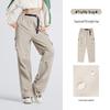 Camel Women's Fleece-Lined Straight-Leg Cargo Pants