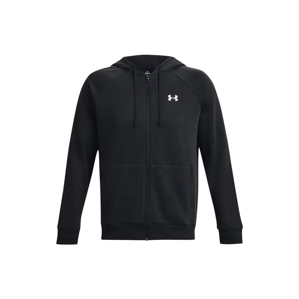 Under Armour Rival Fleece Full-Zip Solid Color Hoodie Men Sweatshirt Black 1379863-001