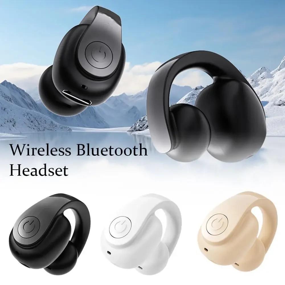 Bluetooth 5.4 Einzel-Ohrhörer Ohrclip Schmerzfreies Tragen Sport-Headset mit HD-Mikrofon Low-Latency-Ohrhörer