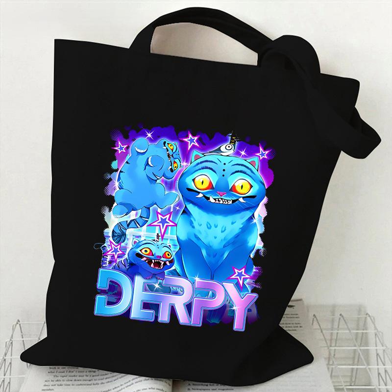 

KPOP Группа Охотников на Демонов Холщовая сумка с принтом тигра Сумка через плечо для студентов Повседневная сумка-тоут для покупок 35*40