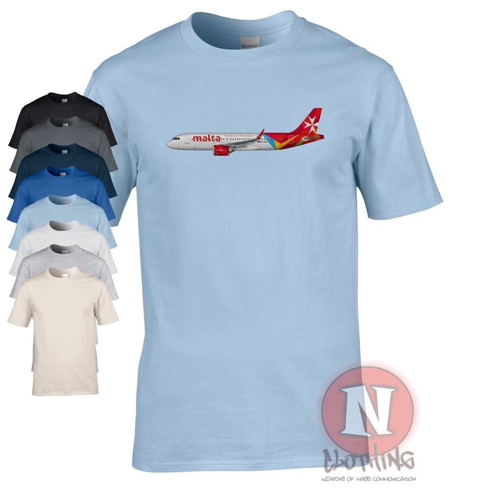 Air Malta Airbus A-320 t-shirt plane spotters airline crew airports travel tee