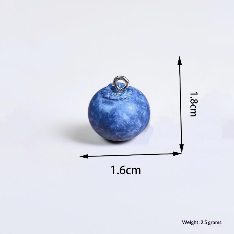 10Pcs Cute Simulated Fruit Food Pendant 3D Small Blueberry Resin Charms Ornament DIY For Earring Necklace Jewelry Make Accessory