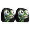 Car Seat Headrest Covers Set of 2 Cartoon Frogs Print Funny Cartoon Design Universal Fit Vehicle Interior Accessories