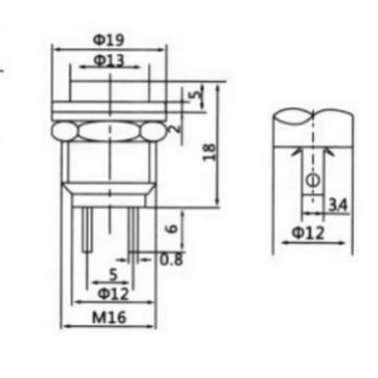 16MM Round Momentary Push Button Switch for Electronic Crane Scales