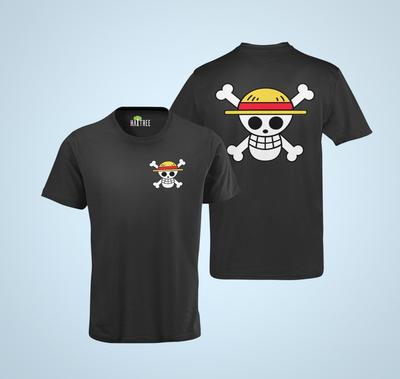 One Piece Logo Skull Flag Luffy Luffy Pirate Organic Shirt Mens Cotton