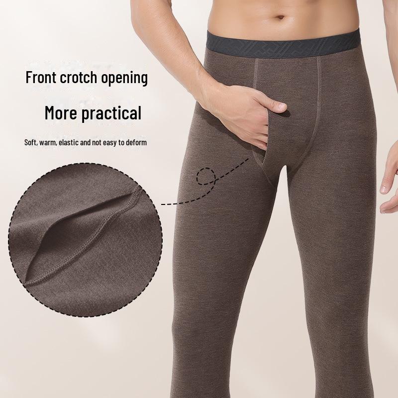 Super Soft Seamless Men's Thermal Pants - Plush Velvet & Thick Silk Wool, Perfect for Autumn & Winter