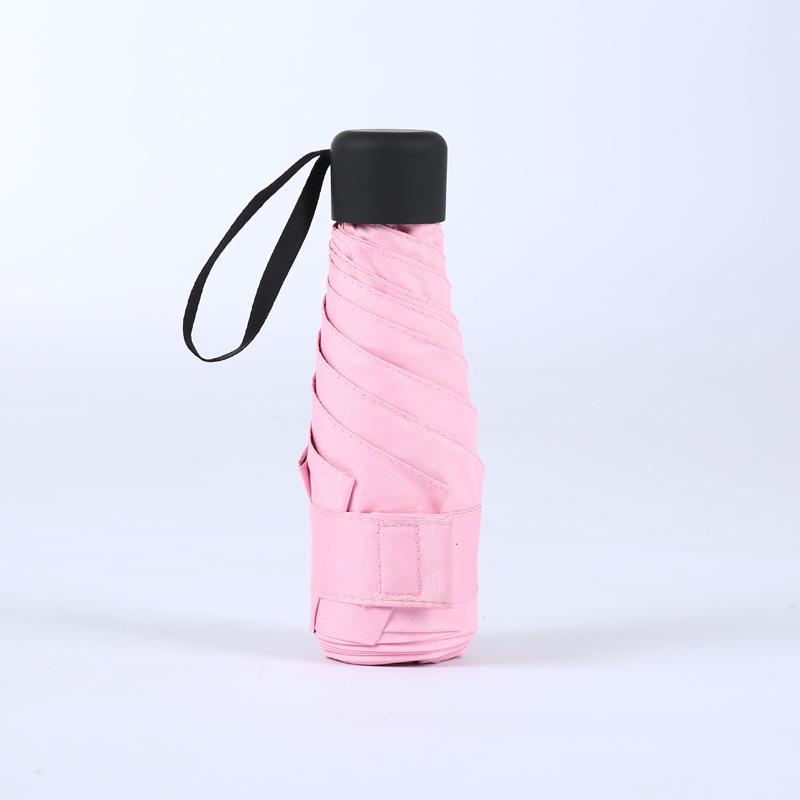 

Сверхлегкий Компактный Женский Пятисложенный Карманный Зонт с Защитой от Солнца из Черного Клея розовый