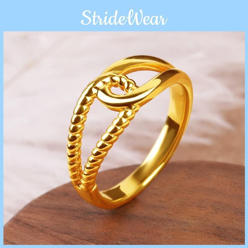 Minimalist Gold Plated Brass Twisted Ring For Couples Perfect For Fashionable Gifting
