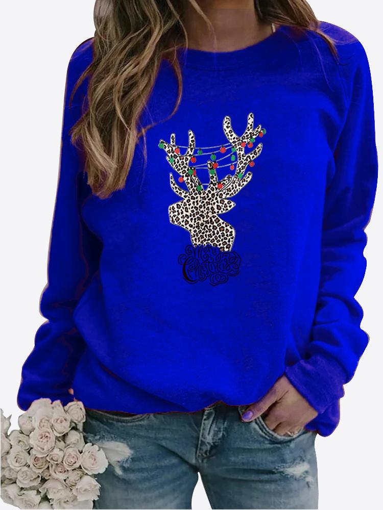 Podzimní Nový Svetr Dámský Potištěný Top Tričko Dámské Kulatý Výstřih Dlouhý Rukáv Ležérní Mikina Plus Size Halenka