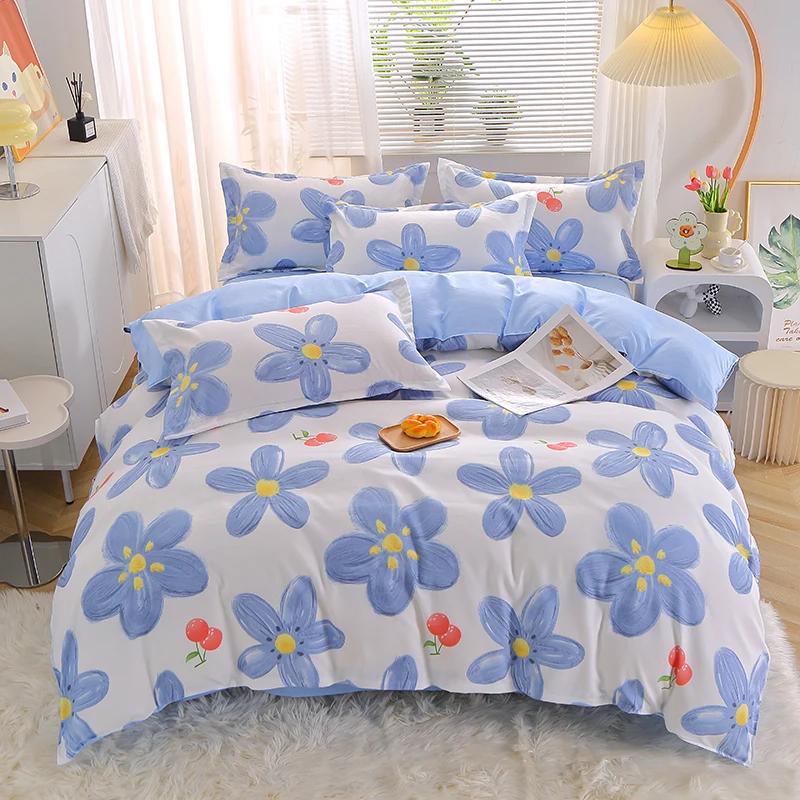 Comforter Girls Pink Flowers Colorful Spring Floral Bedding Set Reversible Print Polyester Comforter Girly